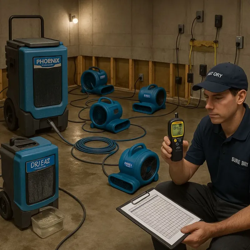 Structural Drying and Dehumidification process in Etowah, TN
